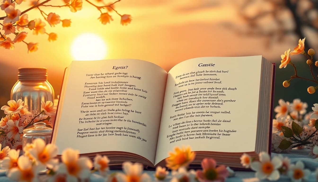 Lesen klassischer Gedichte in einem romantischen, kerzenbeleuchteten Ambiente.