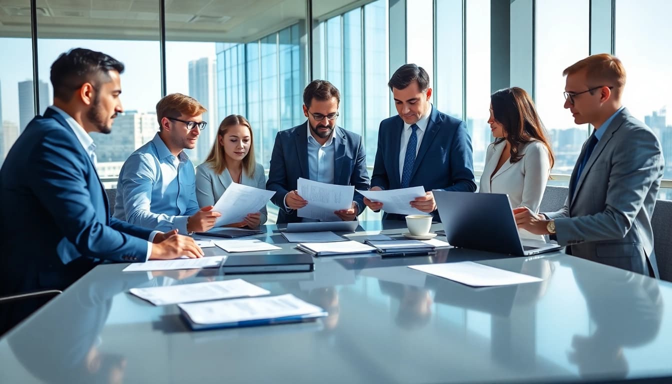 Headhunter Ingenieure beraten in einem modernen Büro über Karrierestrategien.