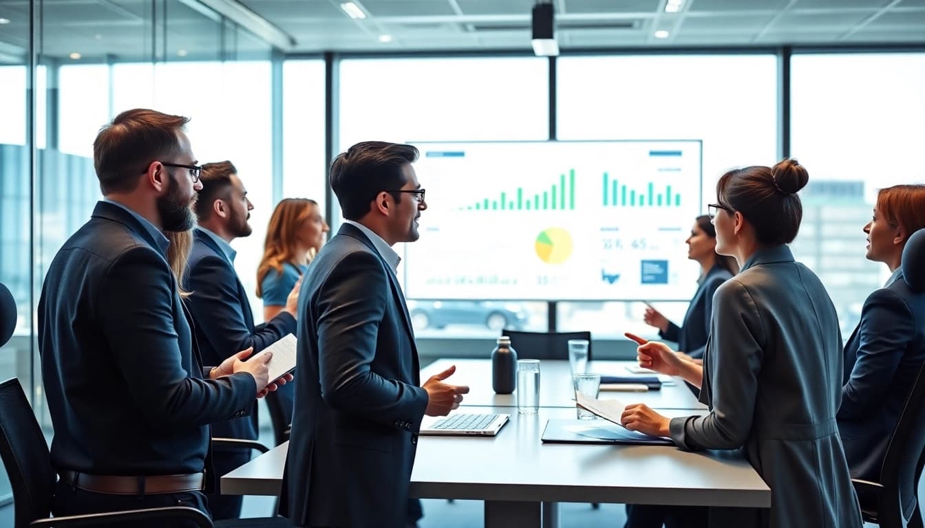 Die effektiven Vorteile des SAP ERP-Systems in einem Geschaeftstreffen analysieren.