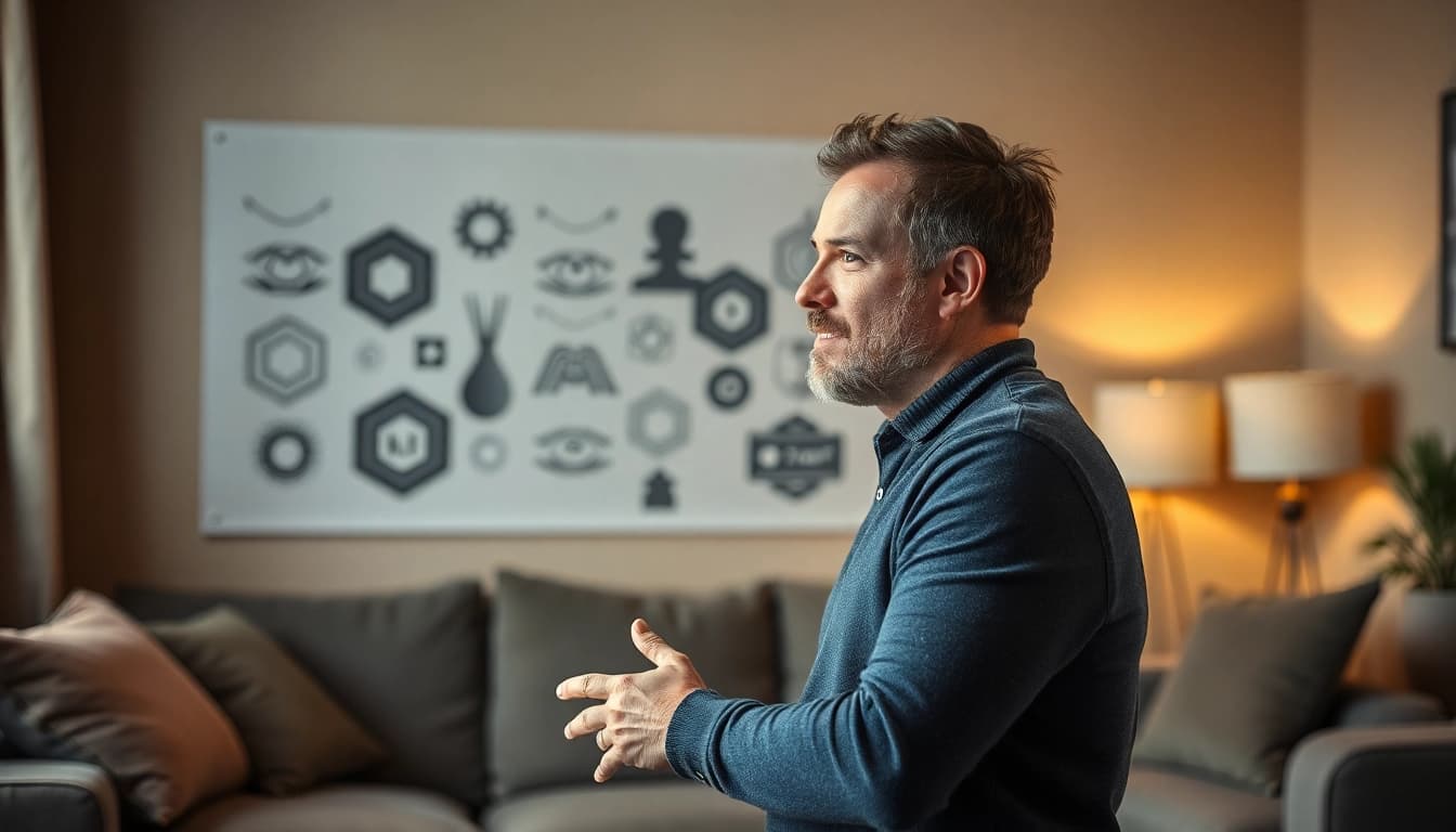 Professioneller Hypnose-Coach in Hannover interagiert mit Klient in beruhigendem Raum.