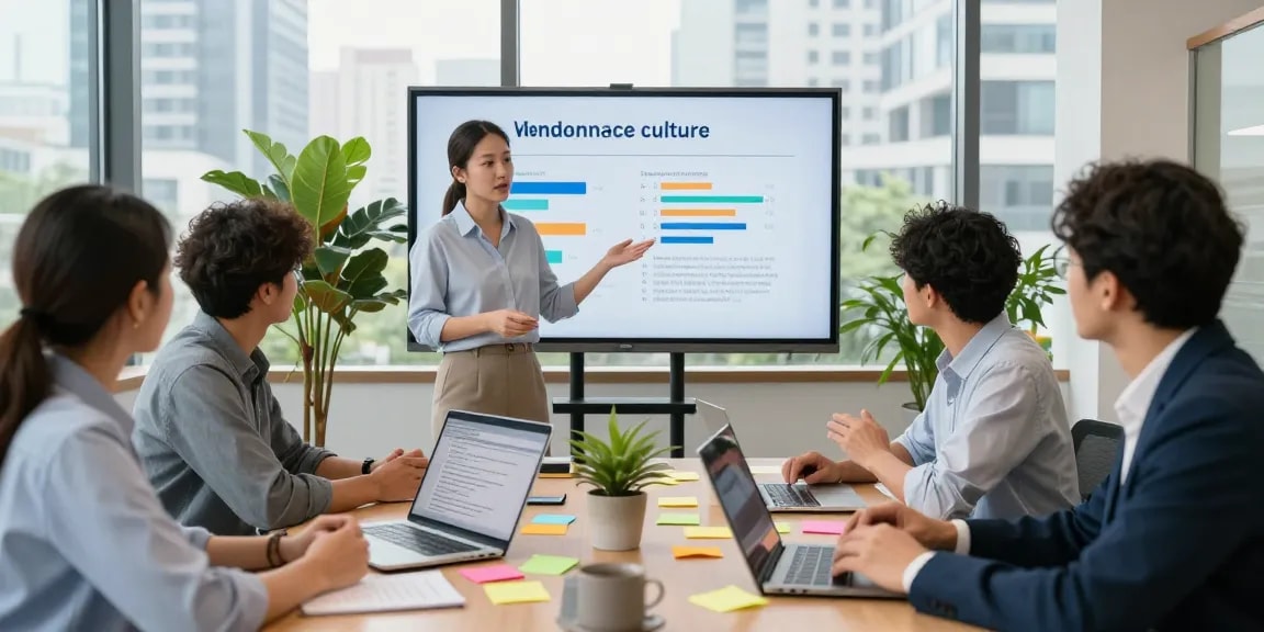 Gespräch über toxische Führung während eines Meetings in modernem Büro.