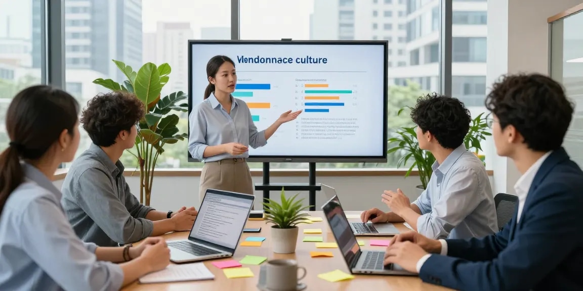 Gespräch über toxische Führung während eines Meetings in modernem Büro.