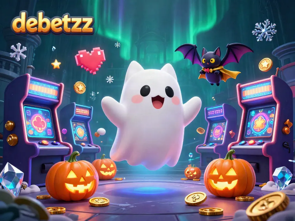 Experience thrilling gaming adventures with debetzz in this vibrant haunted casino scene.