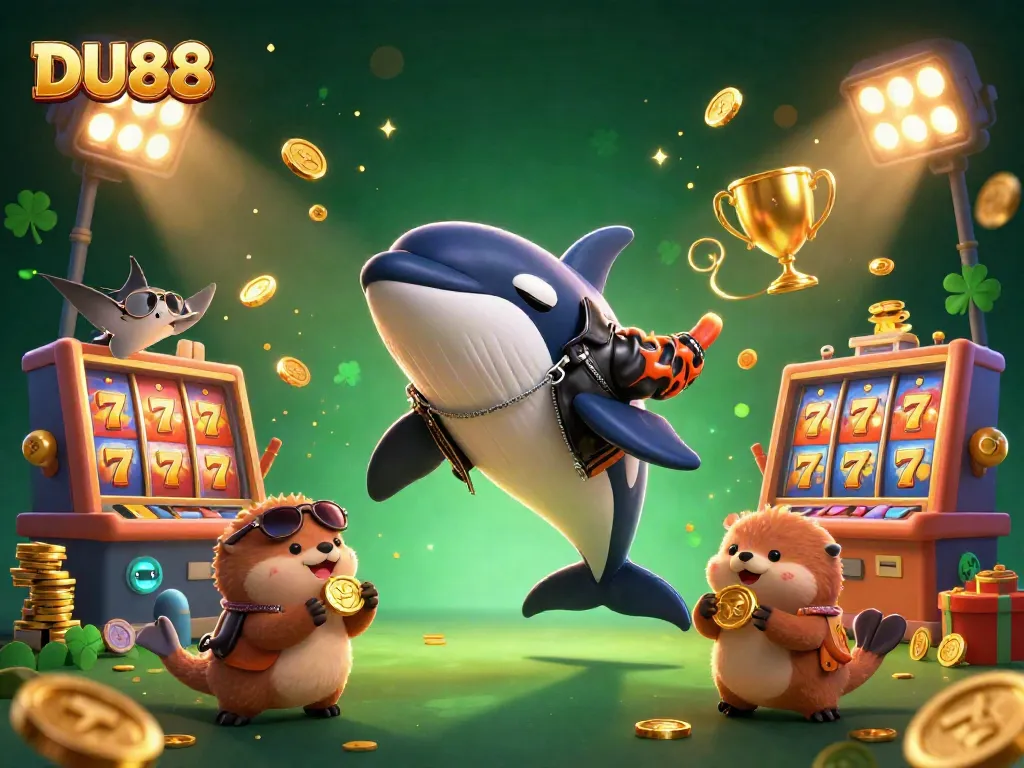 Experience the excitement of DU88 casino with animated characters and jackpot action.