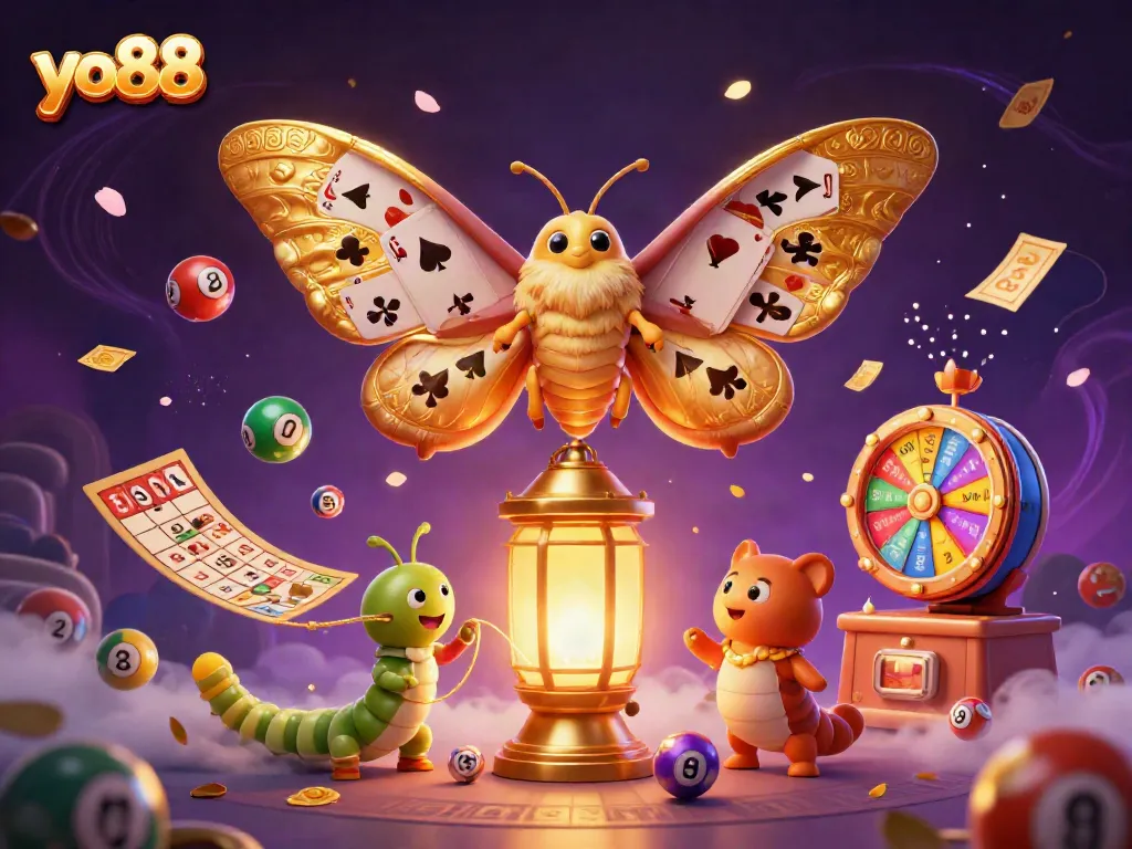 Engage in exciting yo88 gameplay with colorful lottery balls and vibrant casino elements.