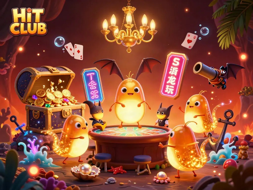 Experience the excitement of HIT CLUB with glowworms illuminating a cave casino filled with treasures.