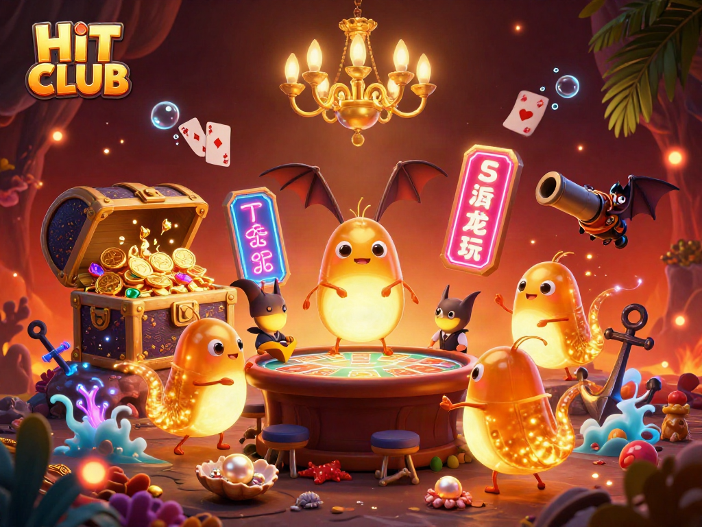 Experience the excitement of HIT CLUB with glowworms illuminating a cave casino filled with treasures.
