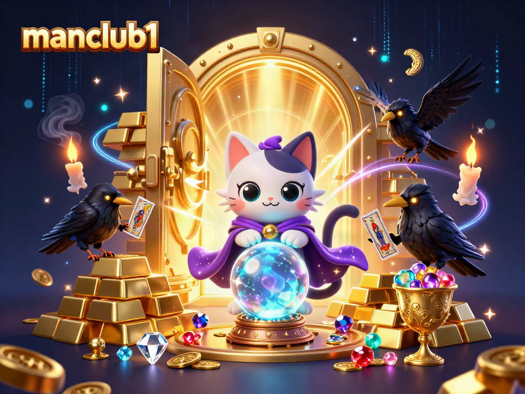 Engage in thrilling fun at manclub1 with an enchanting scene of mystic characters and golden treasures.