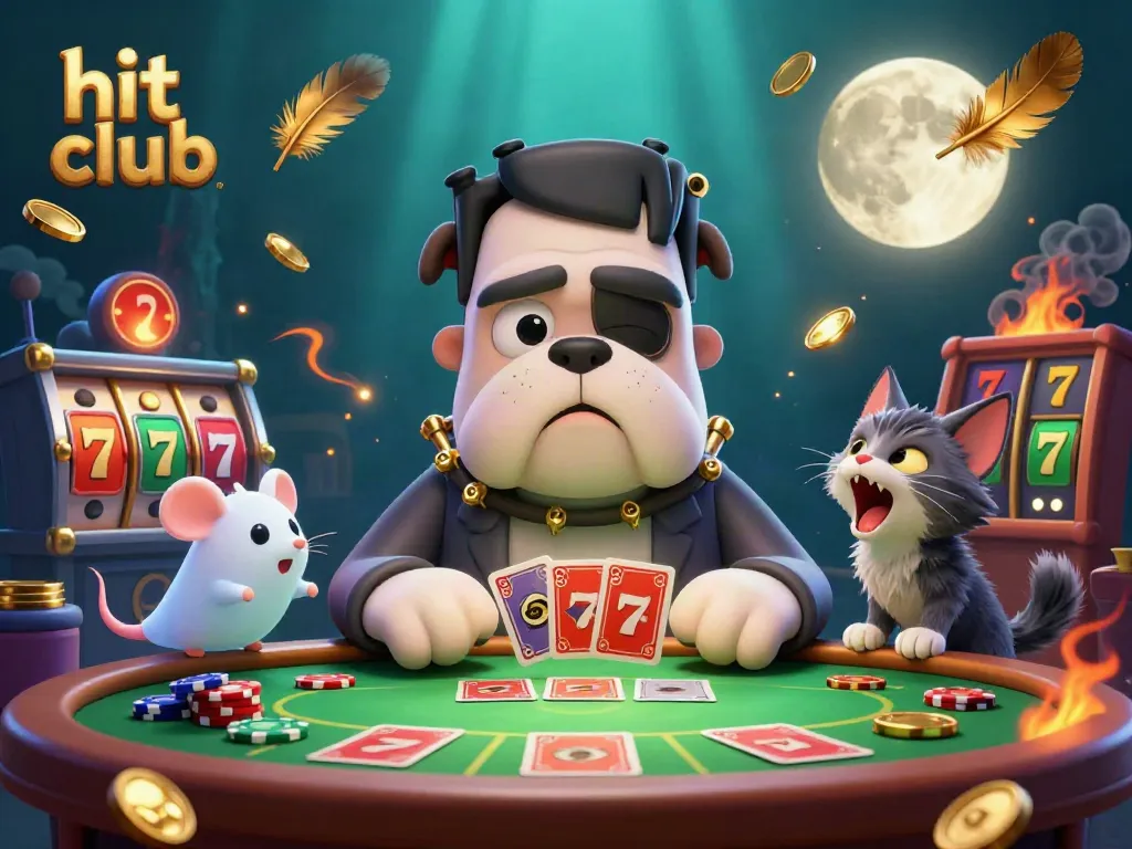 Players engage in thrilling bets at the hit club casino, surrounded by dynamic gaming elements and vibrant characters.