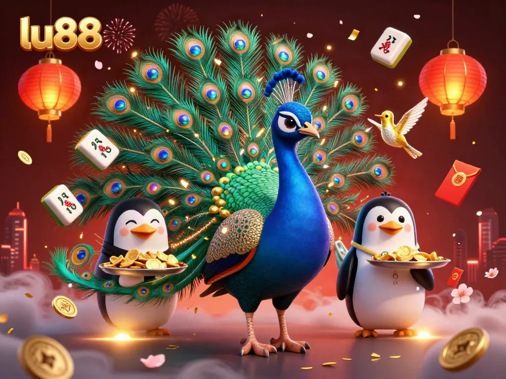 Experience exciting gaming at lu88 with vibrant 3D illustrations of casino characters and dynamic elements.