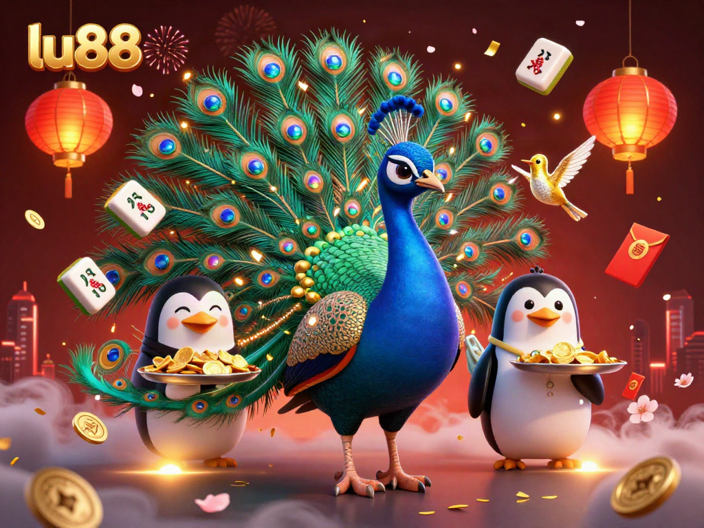 Experience exciting gaming at lu88 with vibrant 3D illustrations of casino characters and dynamic elements.
