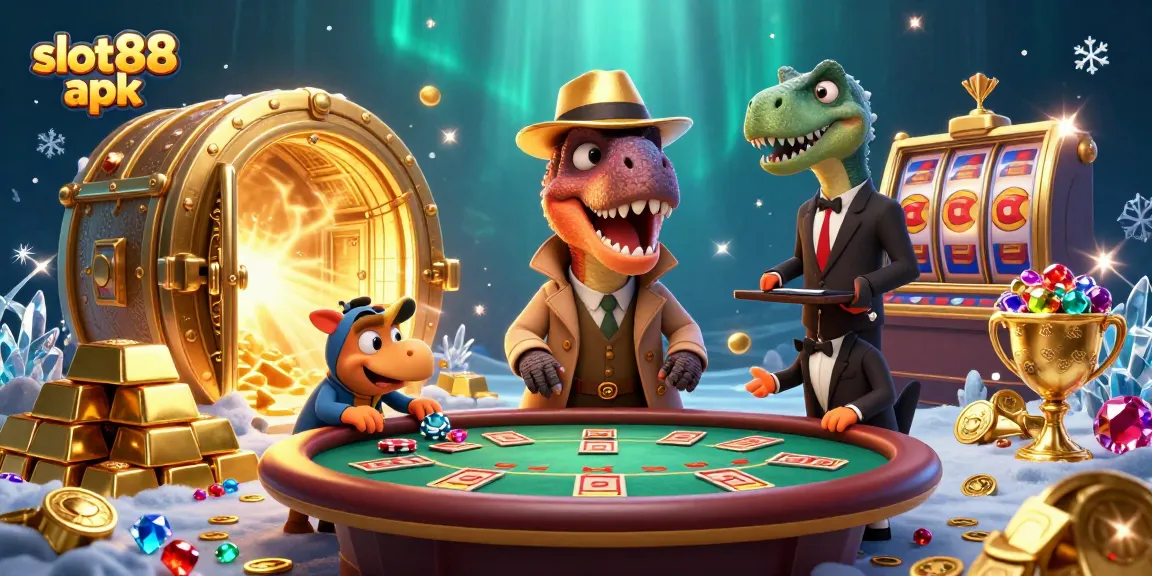 Engage in thrilling spins with slot88 apk as a velociraptor card counter at a dynamic gambling table.