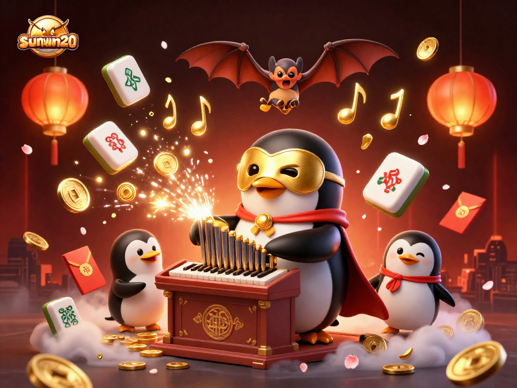 Experience luck and winning strategies with sunwin20 in this vibrant casino-themed illustration.
