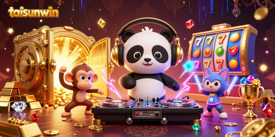 Spin and win with taisunwin's vibrant 3D casino scene featuring dynamic characters and exciting game elements.