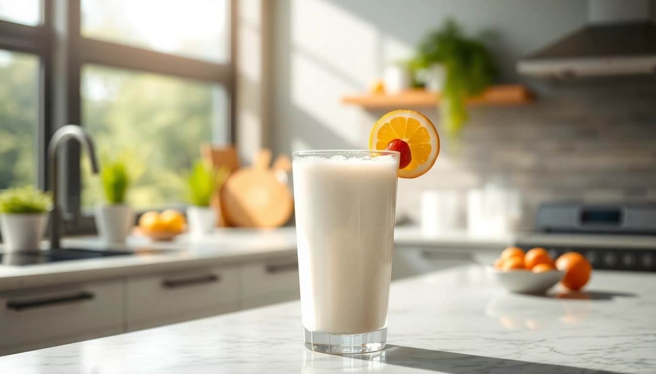 Prepare a frosty Clear Whey shake surrounded by fresh fruits to energize your day.