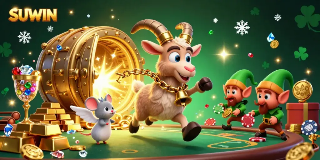 Suwin offers an exciting gambling adventure with a vibrant casino scene featuring immersive characters and dazzling treasures.