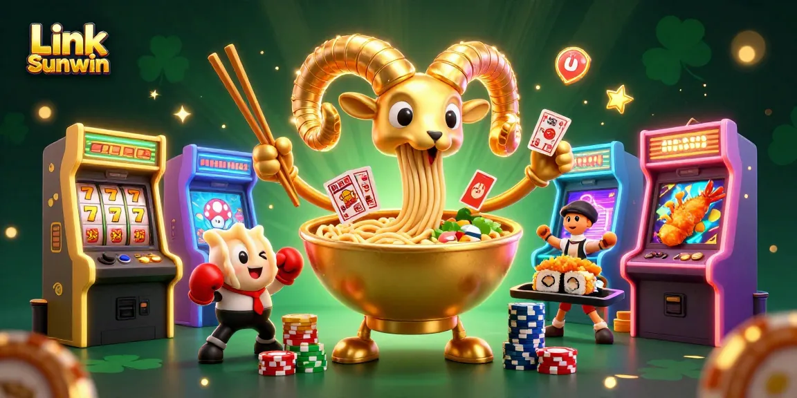 Link Sunwin review showcasing a vibrant 3D casino scene with playful characters and immersive game elements.