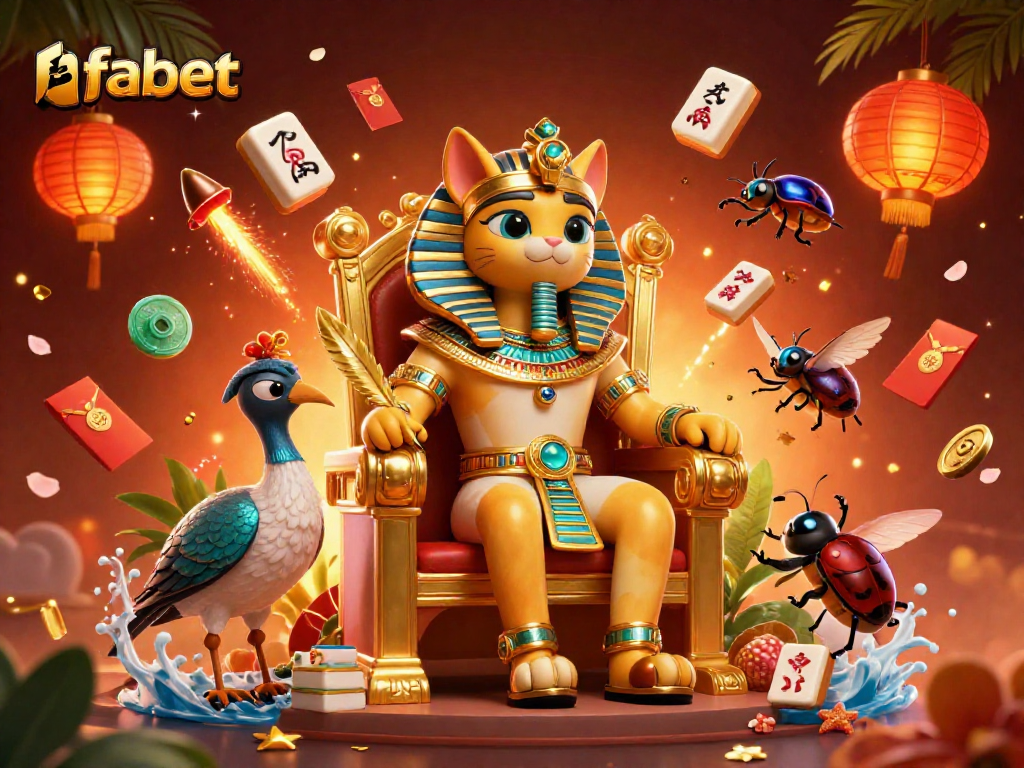 Experience winning strategies with fabet in this vibrant 3D casino illustration full of action.