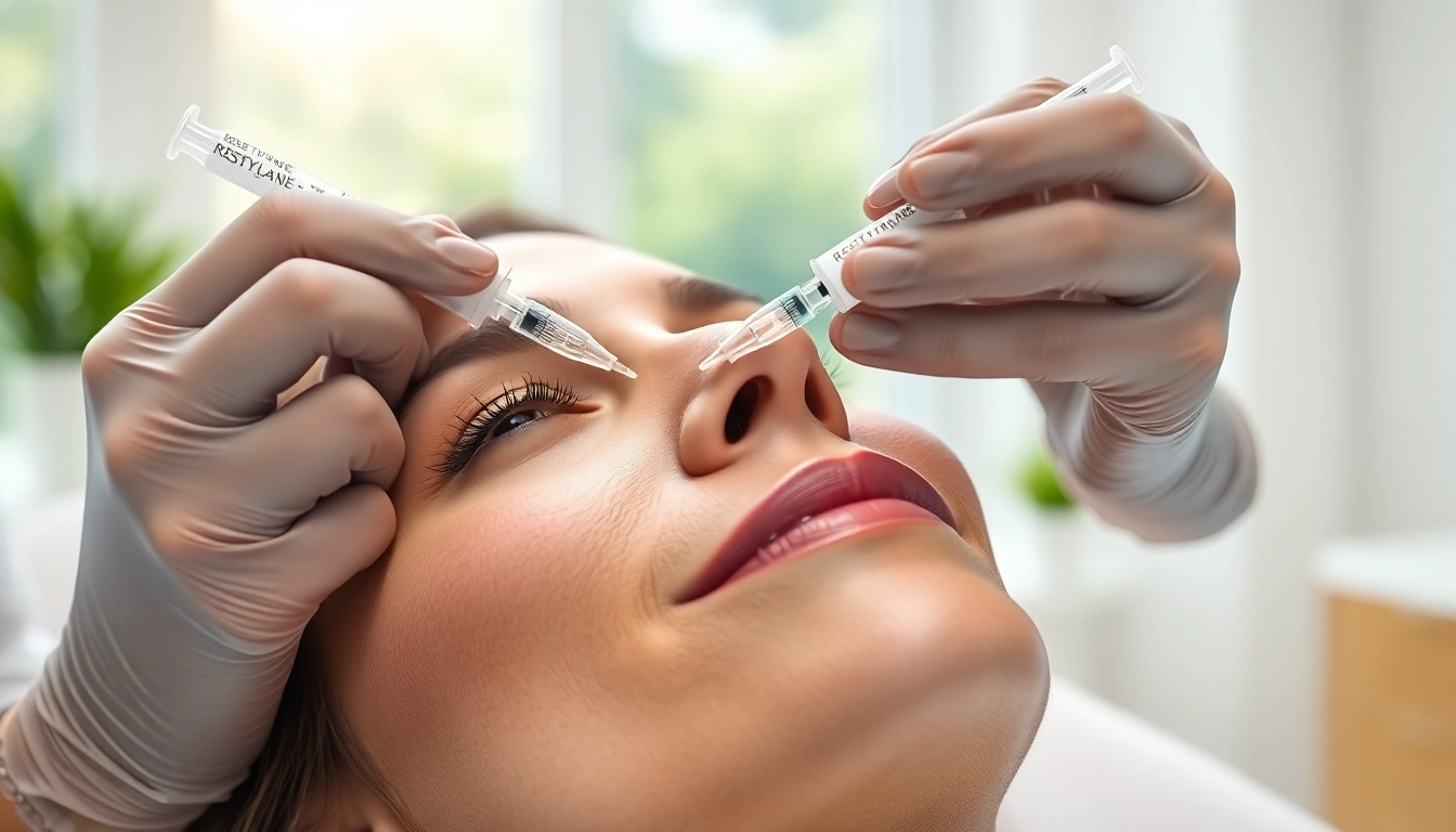 Behandlung mit restylane dermal filler zur Auffüllung von Falten und Verbesserung des Hautbildes.