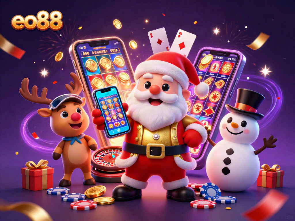Join the festive action at eo88 with Santa, his reindeer, and a snowman while playing exciting slots.