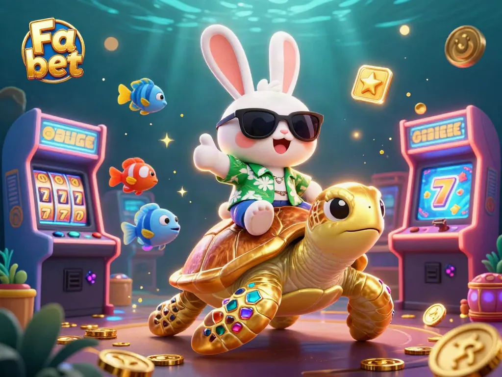 Bet with Fa bet, showcasing lucky rabbit and golden turtle in a dynamic gambling scene.