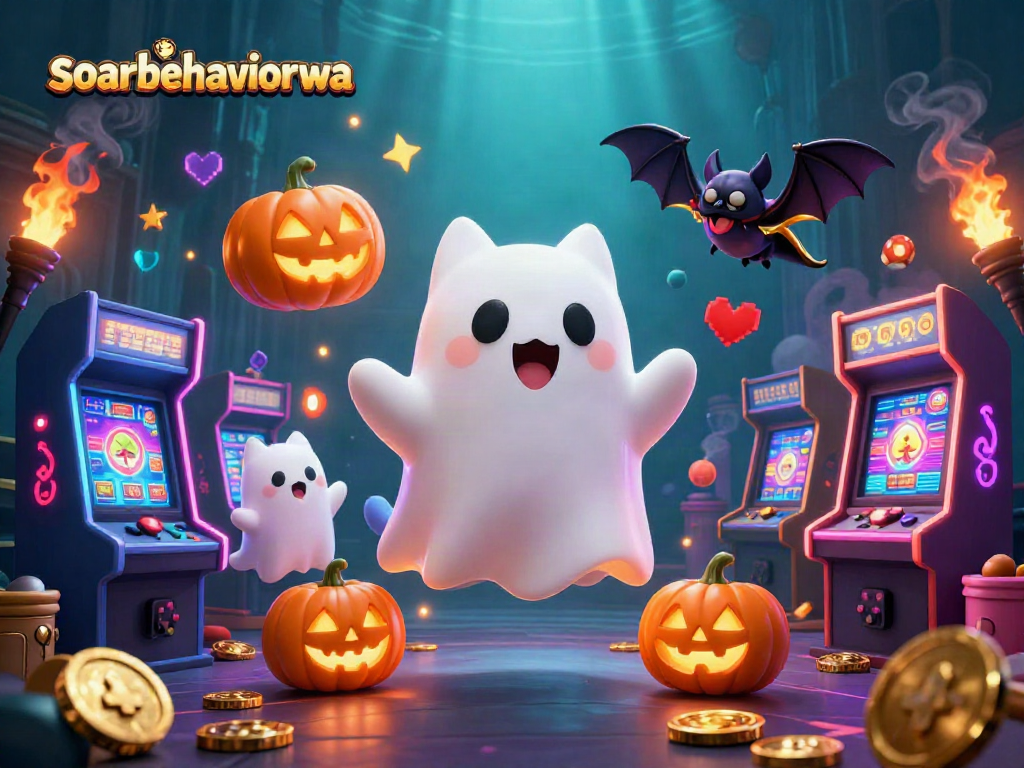 Join the fun with soarbehaviorwa in a ghostly casino adventure filled with colorful game elements and spooky characters.