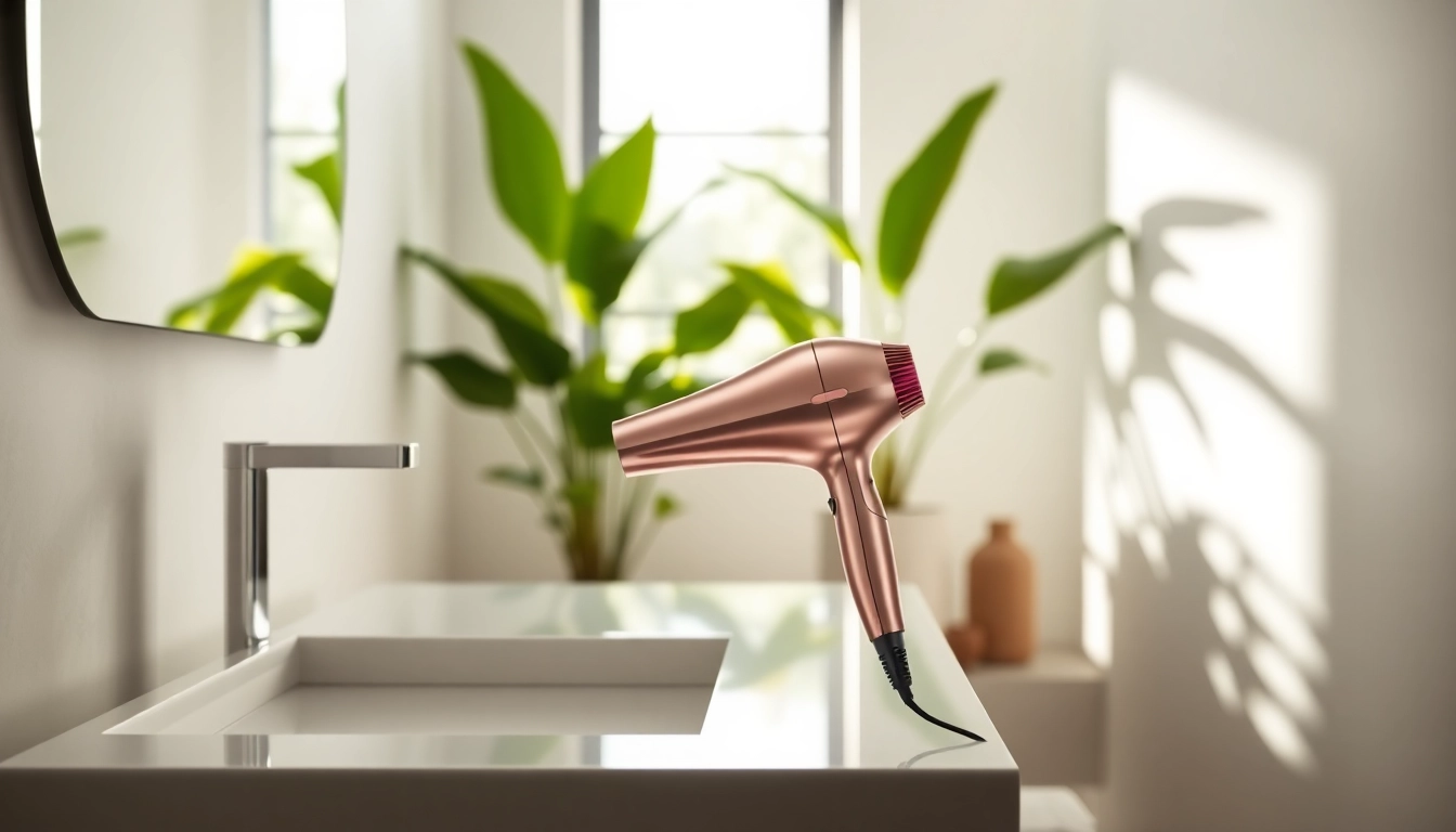 Laifen swift Haartrockner in einem modernen Badezimmer mit elegantem Design.