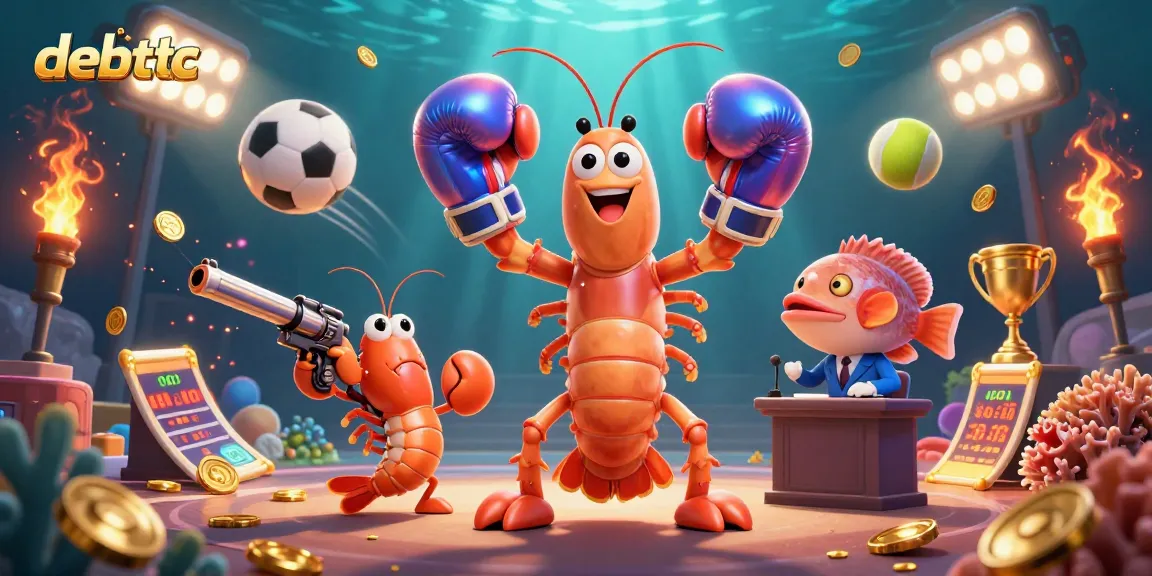 Engage with debetc's thrilling casino world through vibrant 3D action featuring sports elements and lively characters.