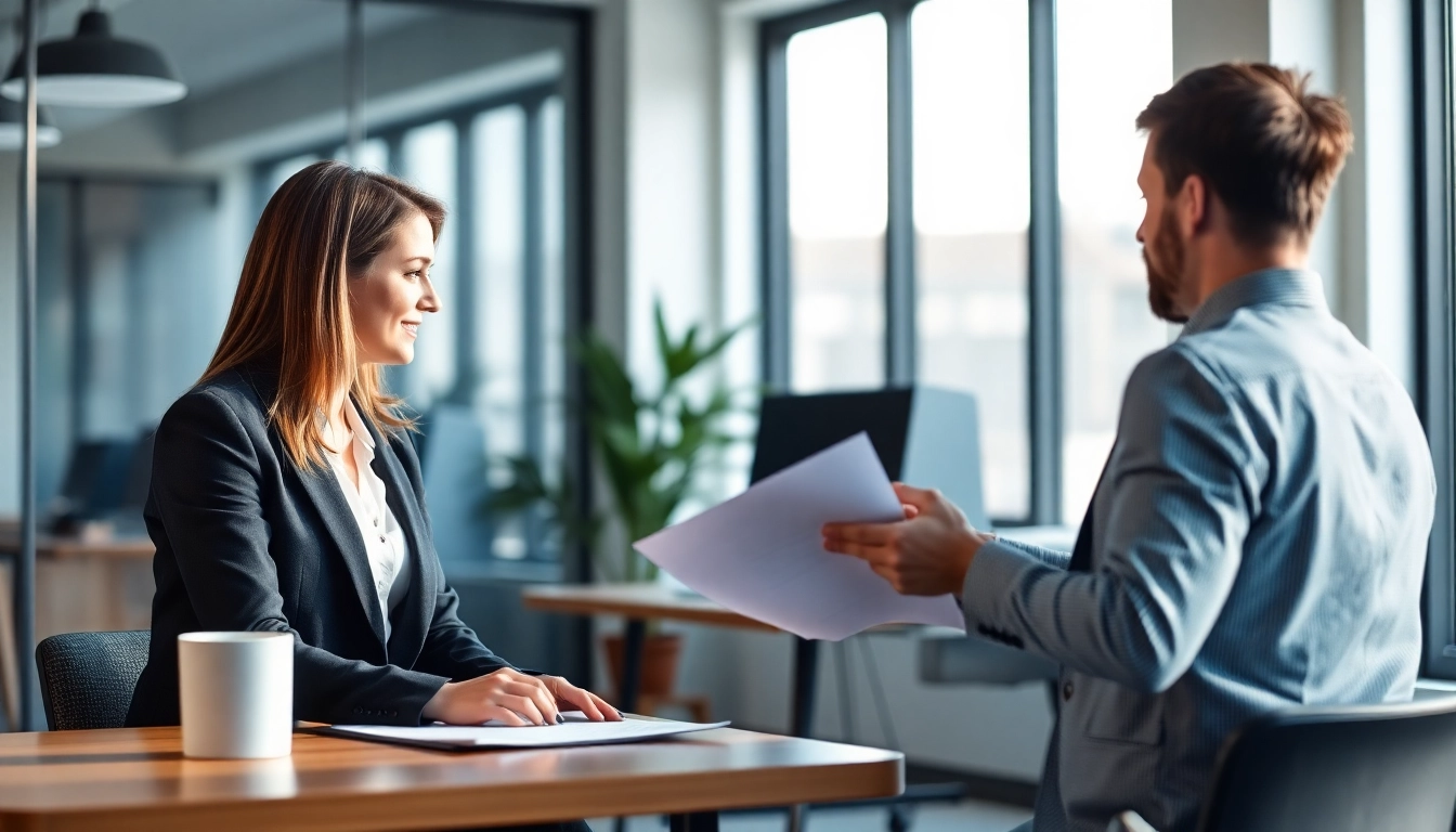 Engage with professionals to Inkasso beauftragen effectively in a modern office setting.