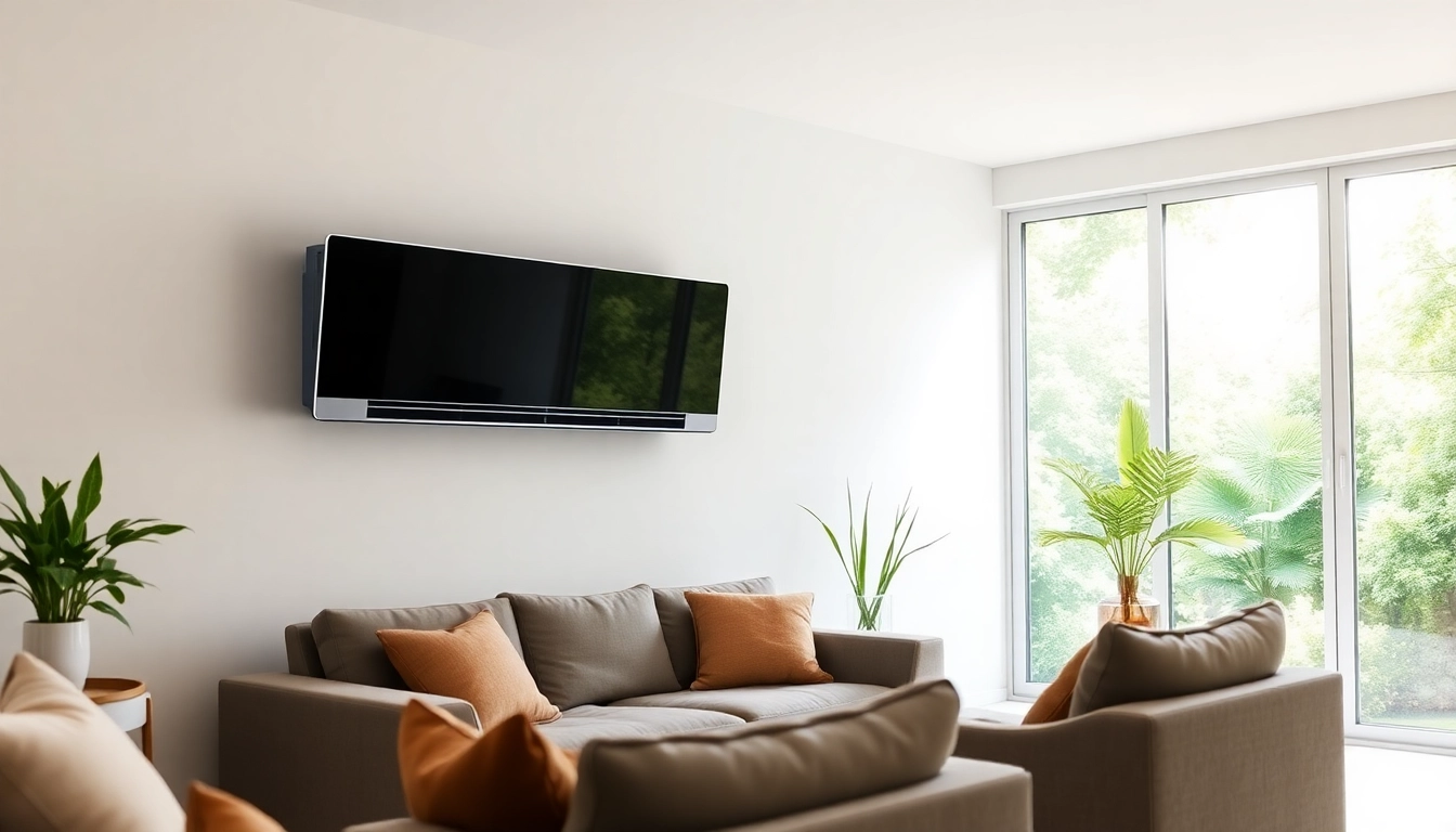 Klimaanlage kosten displayed in a modern living room setting with sleek design and comfort.