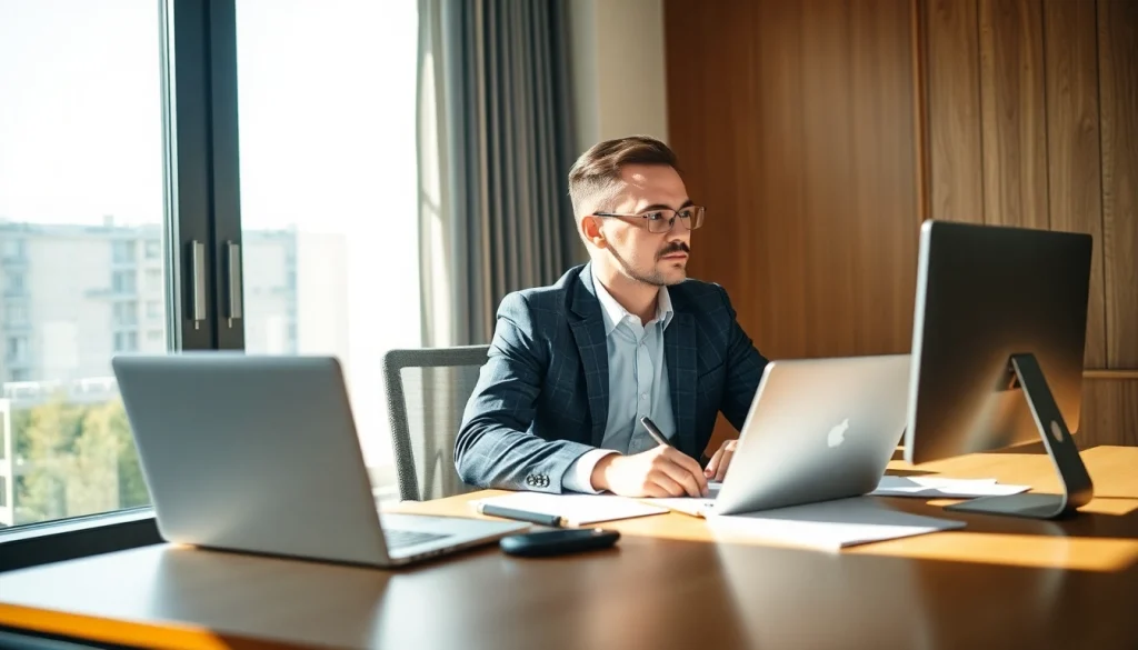 Headhunter Finance konzentriert sich auf die Auswahl von Talenten im Finanzsektor in einem modernen Büro.