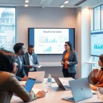 Inspirierende Besprechung zum Thema Headhunter Sales, die Teamzusammenarbeit und Strategien zeigt.