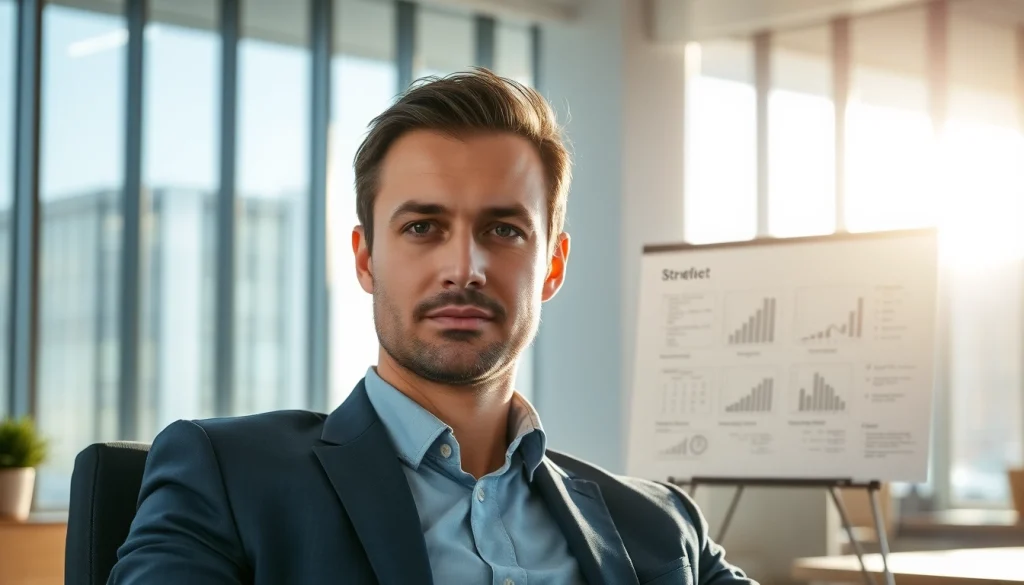 Headhunter im modernen Büro, fokussiert auf professionelle Rekrutierung und strategische Planung.