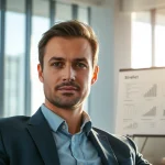 Headhunter im modernen Büro, fokussiert auf professionelle Rekrutierung und strategische Planung.