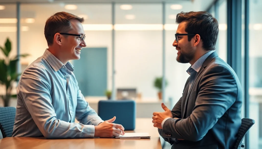 Berater engagiert in der Personalvermittlung und unterstützt Kunden bei der Jobsuche.