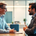 Berater engagiert in der Personalvermittlung und unterstützt Kunden bei der Jobsuche.