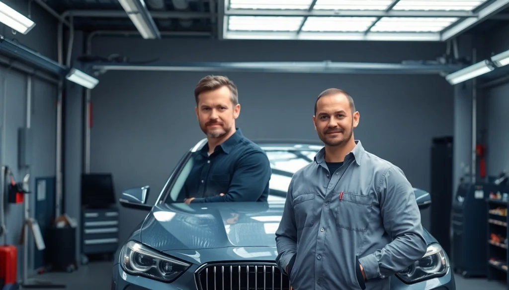 Professionelle Reparatur von Leasing Schäden beheben München mit einem Mechaniker in einem Autoaufbereitungsraum.