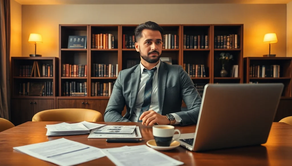 Headhunter Gastronomie berät konzentriert über Bewerbungsunterlagen in modernem Büro.
