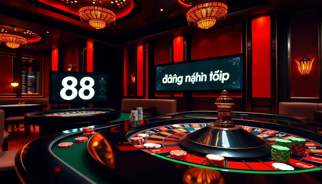 Experience the excitement of 88i đăng nhập at a vibrant casino table with cards and chips.