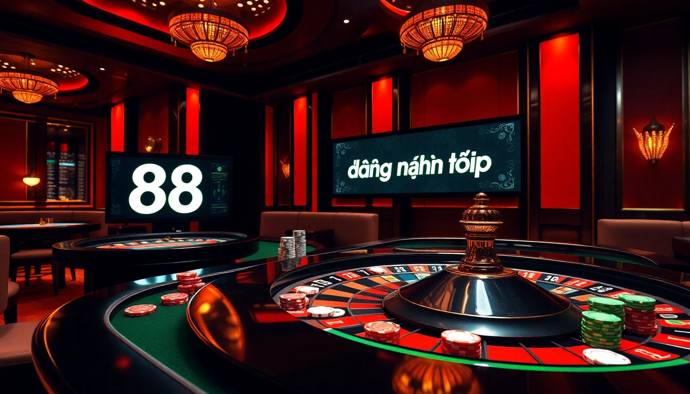 Experience the excitement of 88i đăng nhập at a vibrant casino table with cards and chips.