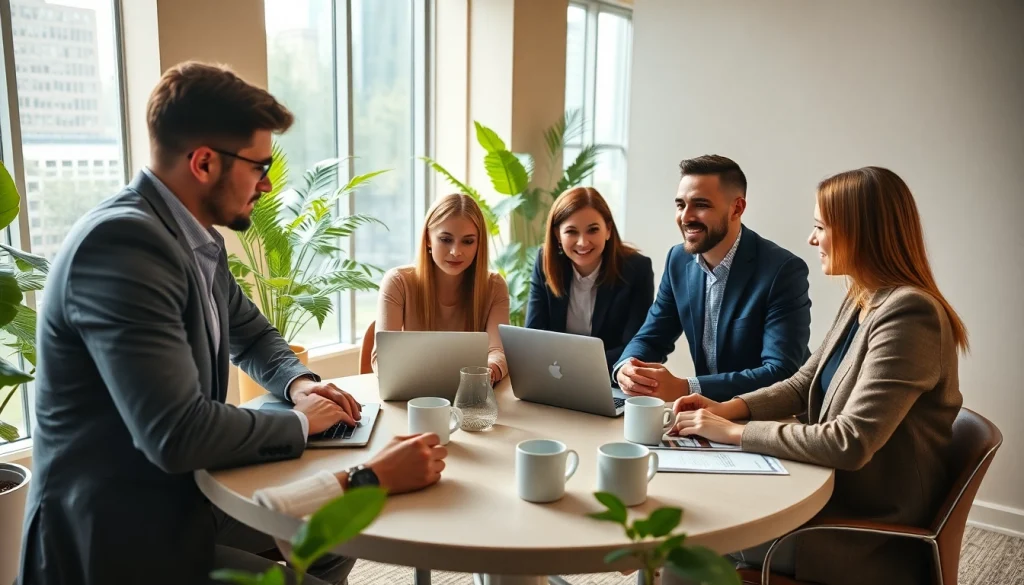 Bei der Personalbesetzung unterstützt ein Team in einem modernen Büro.