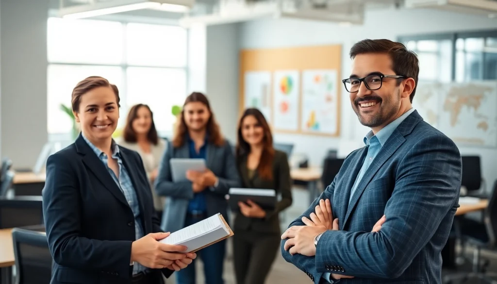 Headhunter IT interviewing diverse candidates in a bright office environment.