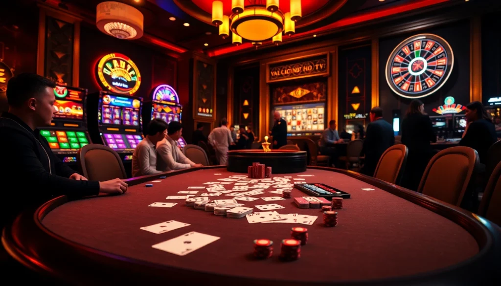 Vao luoi tv captures a high-stakes poker game set in a luxurious casino atmosphere.