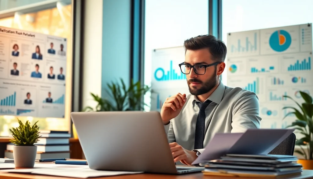 Headhunter Schweiz führt ein Gespräch in einem modernen Büro über Karrierechancen.