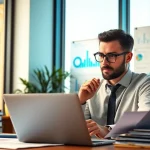 Headhunter Schweiz führt ein Gespräch in einem modernen Büro über Karrierechancen.