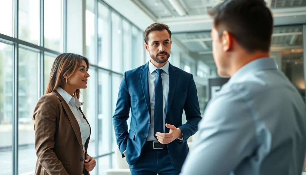 Interaktion mit Headhunter Schweiz in modernem Büro, das Vertrauen und Professionalität ausstrahlt.