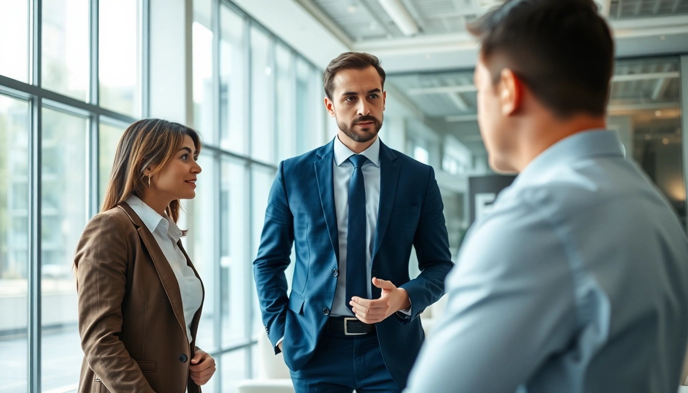 Interaktion mit Headhunter Schweiz in modernem Büro, das Vertrauen und Professionalität ausstrahlt.
