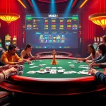 Vibrant casino scene featuring online gambling elements, emphasizing excitement and luxury, themed around https://m88zo.com/.