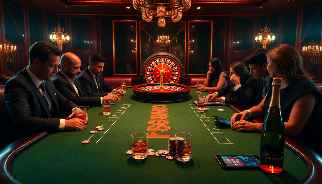 Intense poker game at a luxurious casino table with rikvip branding, exuding thrill and professionalism.